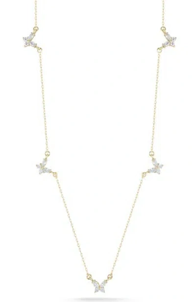 Chloe & Madison Chloe And Madison Cz Butterfly Station Necklace In Gold