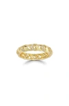 Chloe & Madison Chloe And Madison Cz Chevron Band Ring In Gold