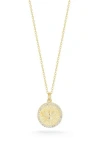 Chloe & Madison Chloe And Madison Cz Coin Pendant Necklace In Silver
