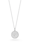 Chloe & Madison Chloe And Madison Cz Coin Pendant Necklace In Silver