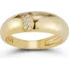 Chloe & Madison Chloe And Madison 14k Over Silver Cz Dome Ring In Gold