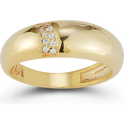 Chloe & Madison Chloe And Madison 14k Over Silver Cz Dome Ring In Gold