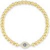 Chloe & Madison Chloe And Madison Cz Eye Stretch Bead Bracelet In Gold