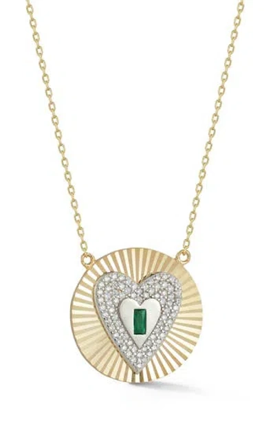 Chloe & Madison Chloe And Madison Cz Heart Pendant Necklace In Gold