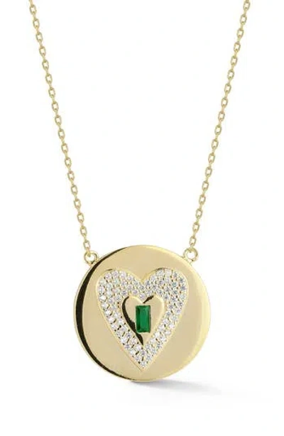 Chloe & Madison Chloe And Madison Cz Heart Pendant Necklace In Gold