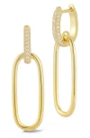 Chloe & Madison Chloe And Madison Cz Link Drop Earrings In Gold