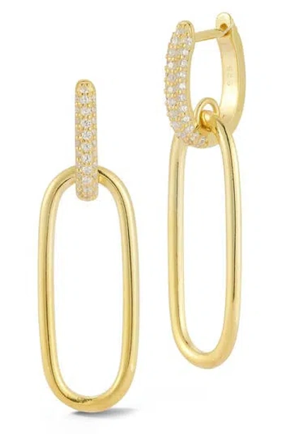 Chloe & Madison Chloe And Madison Cz Link Drop Earrings In Gold