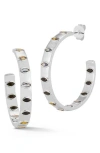 Chloe & Madison Chloe And Madison Cz Ombré Hoop Earrings In Silver
