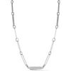 Chloe & Madison Chloe And Madison Cz Paper Clip Chain Necklace In Silver