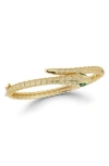 Chloe & Madison Chloe And Madison Cz Snake Bangle Bracelet In Gold