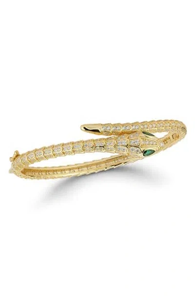 Chloe & Madison Chloe And Madison Cz Snake Bangle Bracelet In Gold