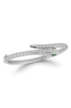 Chloe & Madison Chloe And Madison Cz Snake Bangle Bracelet In Silver