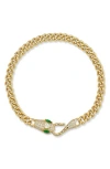 Chloe & Madison Chloe And Madison Cz Snake Chain Bracelet In Yellow Gold