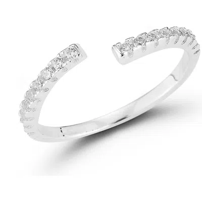 Chloe & Madison Chloe And Madison Cz Split Shank Ring In Silver