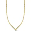 Chloe & Madison Chloe And Madison Cz Square Link Necklace In Gold