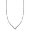 Chloe & Madison Chloe And Madison Cz Square Link Necklace In Silver