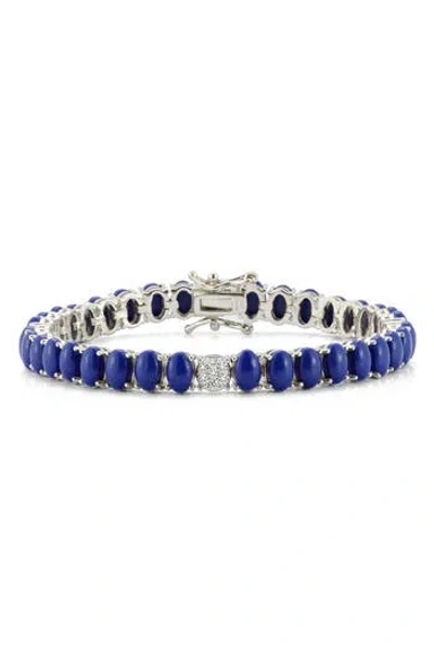Chloe & Madison Chloe And Madison Cz Tennis Bracelet In Blue