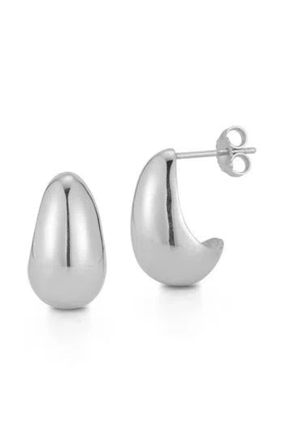 Chloe & Madison Chloe And Madison Dome Hoop Earrings In Silver