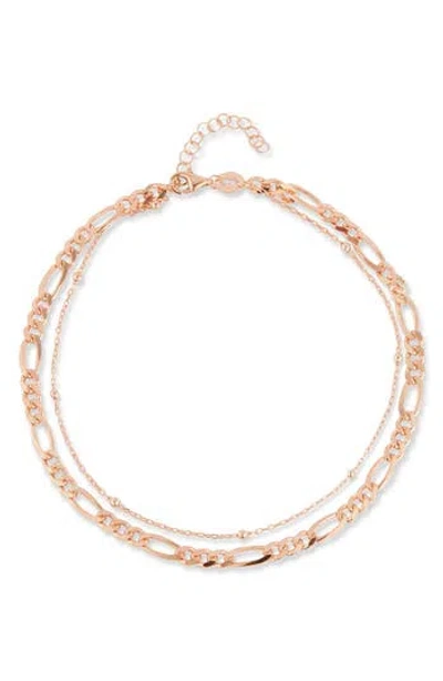 Chloe & Madison Chloe And Madison Double Layer Chain Anklet In Gold