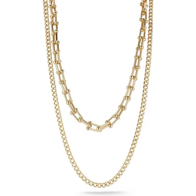 Chloe & Madison Chloe And Madison Double Layer Link Necklace In Gold