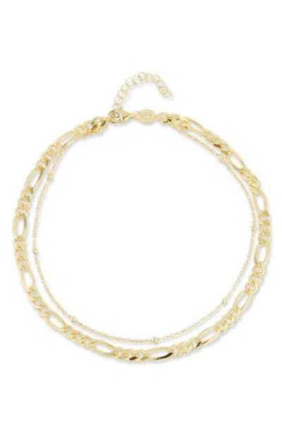 Chloe & Madison Chloe And Madison Double Layered Anklet In Gold