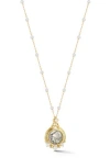 Chloe & Madison Chloe And Madison Embossed Antique Coin Pendant Necklace In Gold