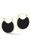 Chloe & Madison Chloe And Madison Enamel Hoop Earrings In Gold