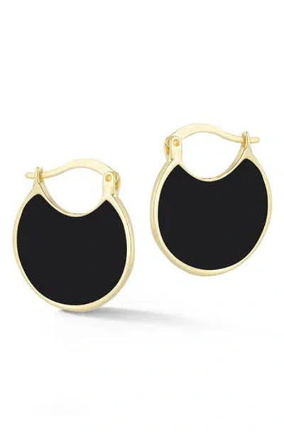 Chloe & Madison Chloe And Madison Enamel Hoop Earrings In Gold