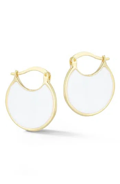 Chloe & Madison Chloe And Madison Enamel Hoop Earrings In Gold