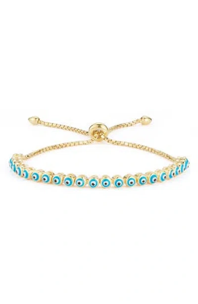 Chloe & Madison Chloe And Madison Evil Eye Bolo Bracelet In Gold