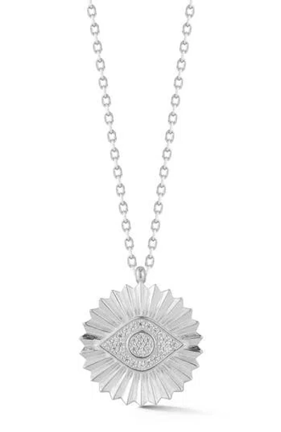 Chloe & Madison Chloe And Madison Evil Eye Pendant Necklace In Silver