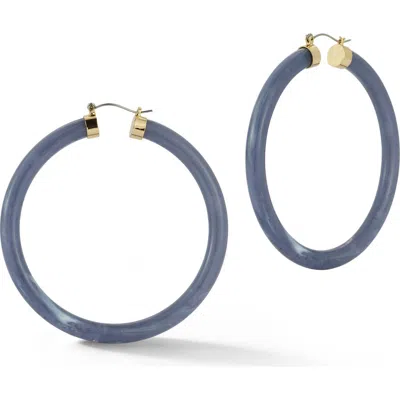 Chloe & Madison Chloe And Madison Extra Large Hoop Earrings In Gold/blue