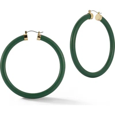 Chloe & Madison Chloe And Madison Extra Large Hoop Earrings In Gold/green