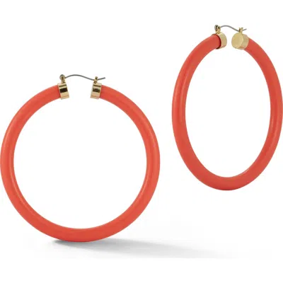 Chloe & Madison Chloe And Madison Extra Large Hoop Earrings In Gold/red