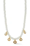 Chloe & Madison Chloe And Madison Faux Pearl Necklace In Gold/multicolor Pearl