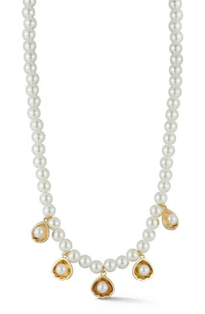 Chloe & Madison Chloe And Madison Faux Pearl Necklace In Gold