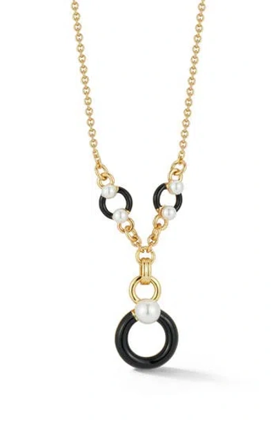 Chloe & Madison Chloe And Madison Faux Pearl Pendant Necklace In Gold