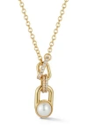 Chloe & Madison Chloe And Madison Faux Pearl Pendant Necklace In Gold