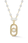 Chloe & Madison Chloe And Madison Faux Pearl Pendant Necklace In Gold
