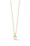 Chloe & Madison Chloe And Madison Faux Pearl Pendant Necklace In Gold