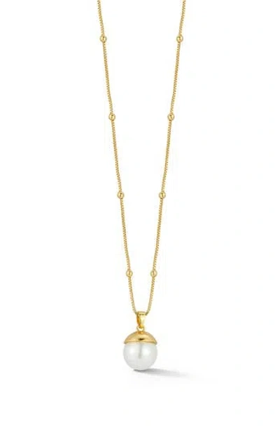 Chloe & Madison Chloe And Madison Faux Pearl Pendant Necklace In Gold