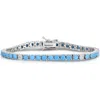 Chloe & Madison Chloe And Madison Faux Turquoise Tennis Bracelet In Silver