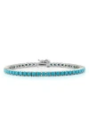 Chloe & Madison Chloe And Madison Faux Turquoise Tennis Bracelet In Silver