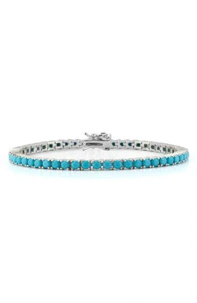 Chloe & Madison Chloe And Madison Faux Turquoise Tennis Bracelet In Blue