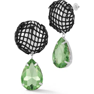 Chloe & Madison Chloe And Madison Fishnet Drop Earrings In Silver