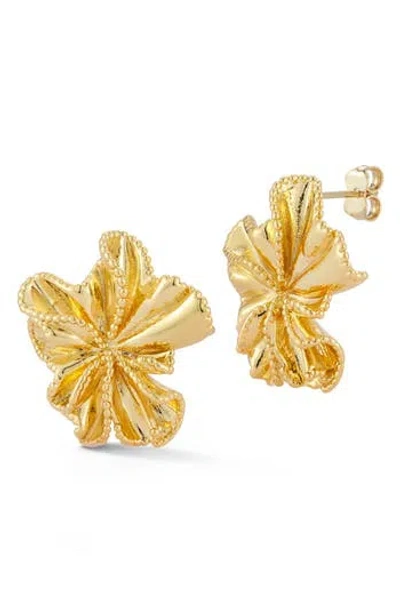Chloe & Madison Chloe And Madison Flower Stud Earrings In Gold