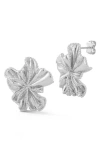 Chloe & Madison Chloe And Madison Flower Stud Earrings In Silver