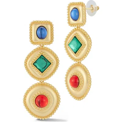 Chloe & Madison Chloe And Madison Geometric Drop Earrings In Multi