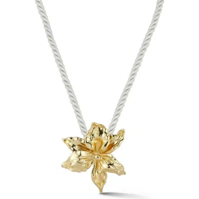 Chloe & Madison Chloe And Madison Gold Plated Flower Pendant Cord Necklace