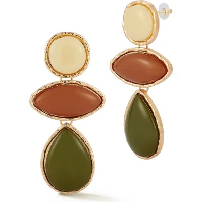 Chloe & Madison Chloe And Madison Gold Plated Statement Drop Earrings
